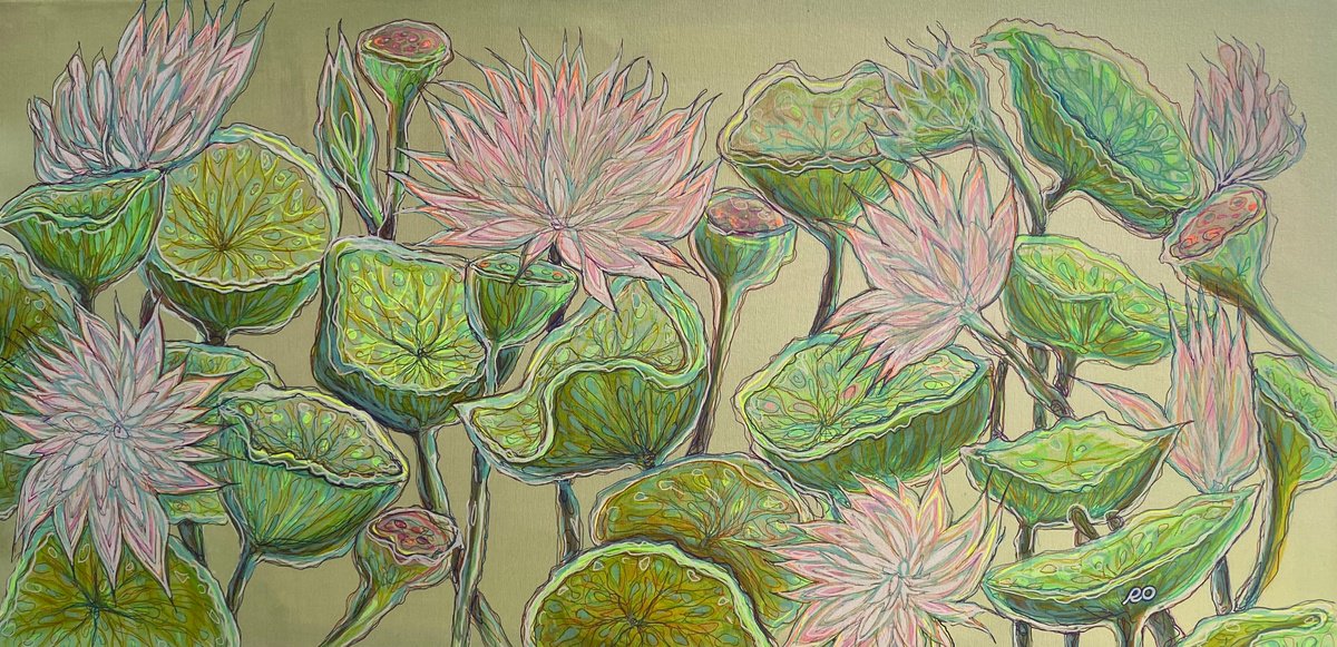  Lilies Are Dreamers By Olga Rokhmanyuk | Roartus, 48 X 24, Artwork For Sale On Artfinder