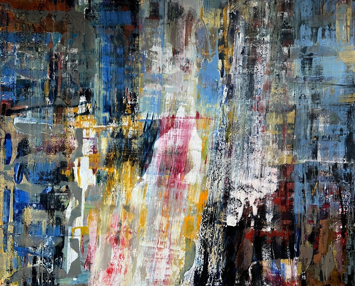 Abstract Oil Painting By Florina Breazu, 51 X 41, Particles Xxii, Original Artwork