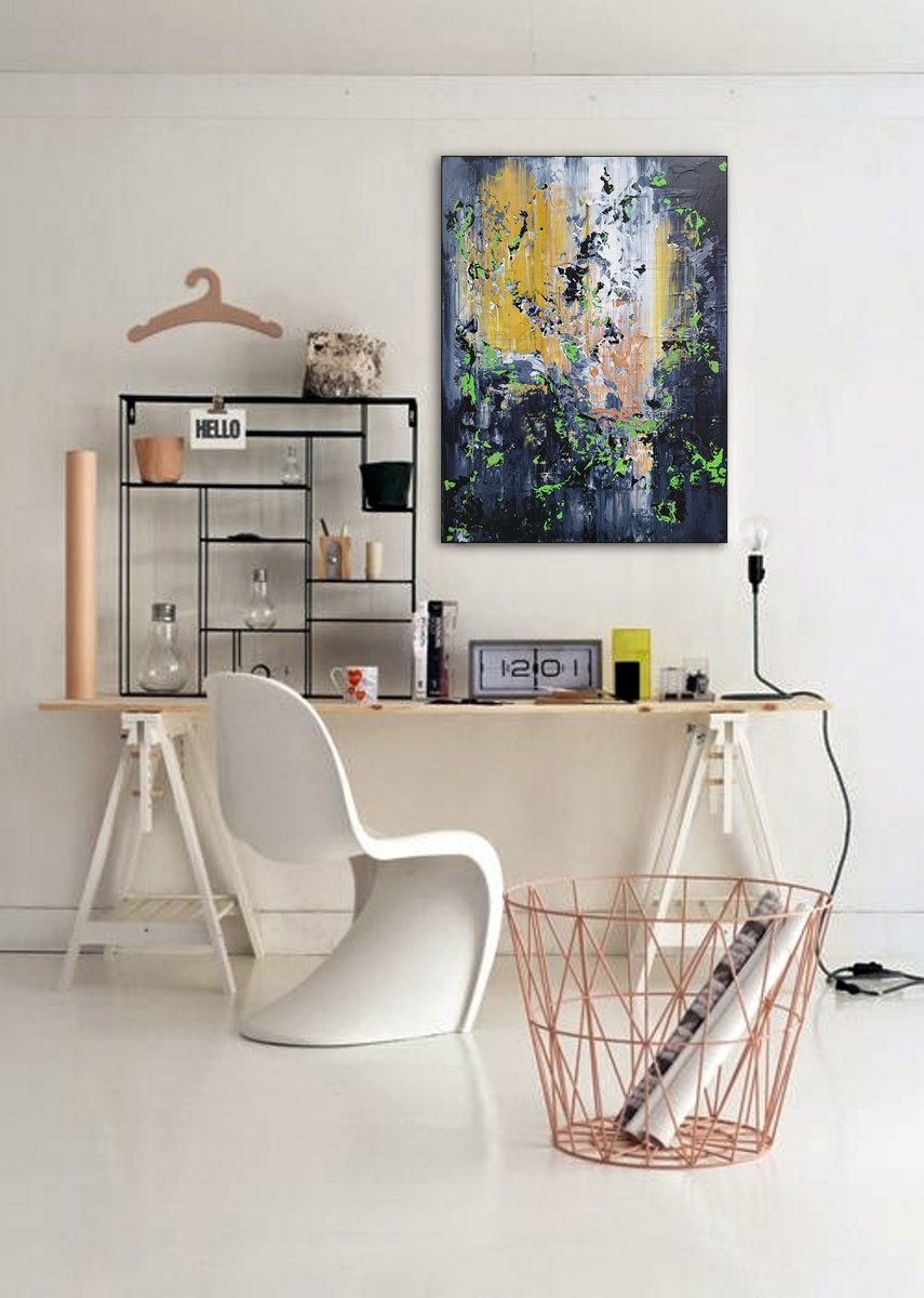 Abstract Acrylic Painting By Alex Senchenko, 24 X 31, Abstract 22143, Original Artwork