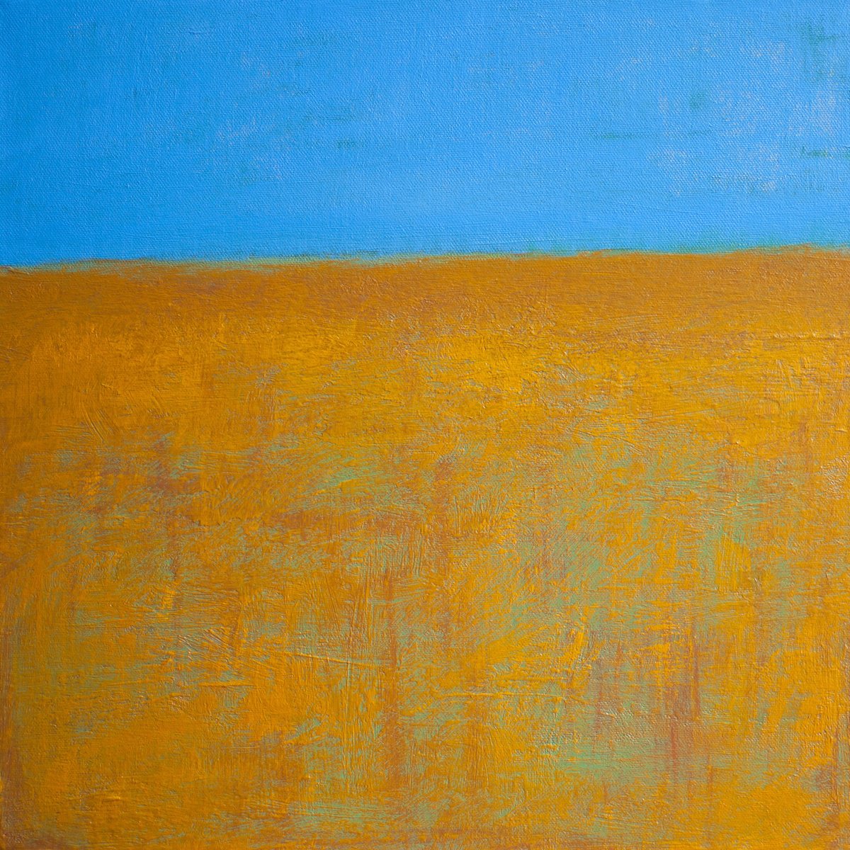 Abstract Landscape Oil Painting By Thomas Hjelm, 17 X 17", Somewhere Only We Know, Original Artwork