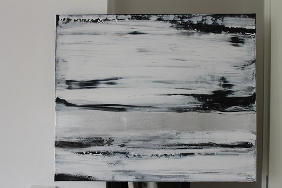 Black white and foil painting