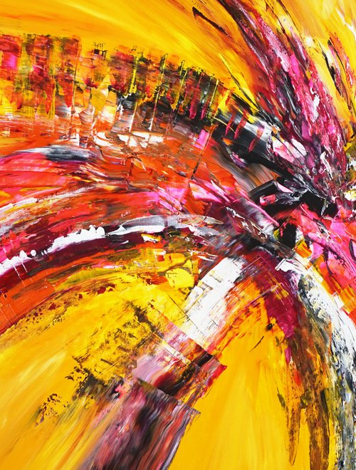 Yellow Red Abstraction C 4 by Peter Nottrott