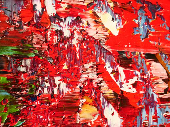 50x40 cm  Red Abstract Painting Original Oil Painting Canvas Art