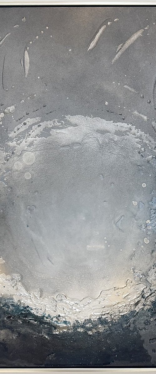 Blue And Gold Abstract Art | Sapphire Ocean by Sarah Berger