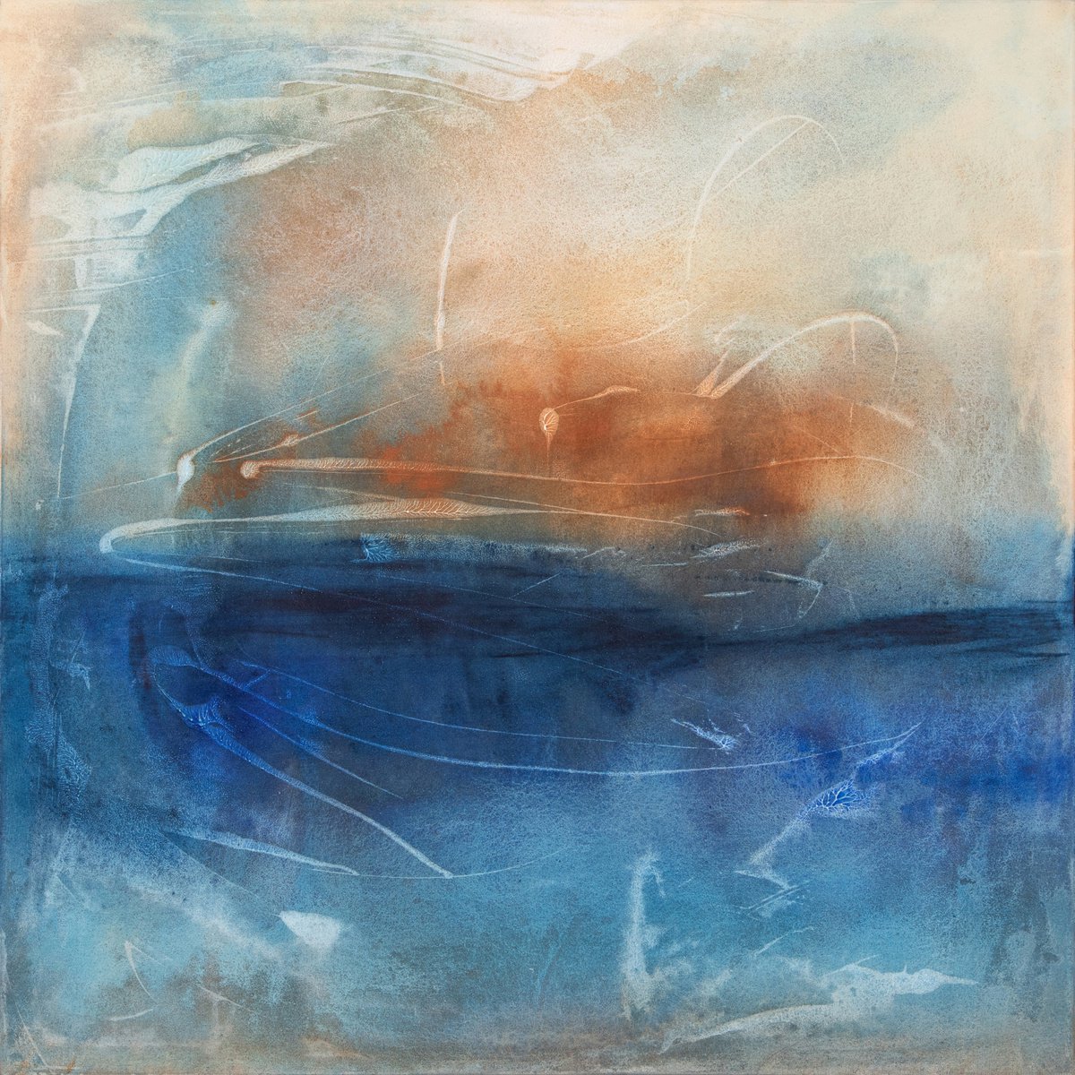 Abstract Acrylic Painting By Rokas Berziunas, 47 X 47", No. 22-15 (120 X 120 Cm ), Original Artwork