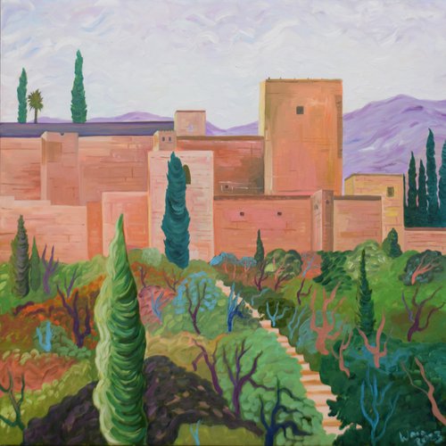 THE ALHAMBRA PALACE SEEN FROM THE ALBAICÍN QUARTER. by Kirsty Wain