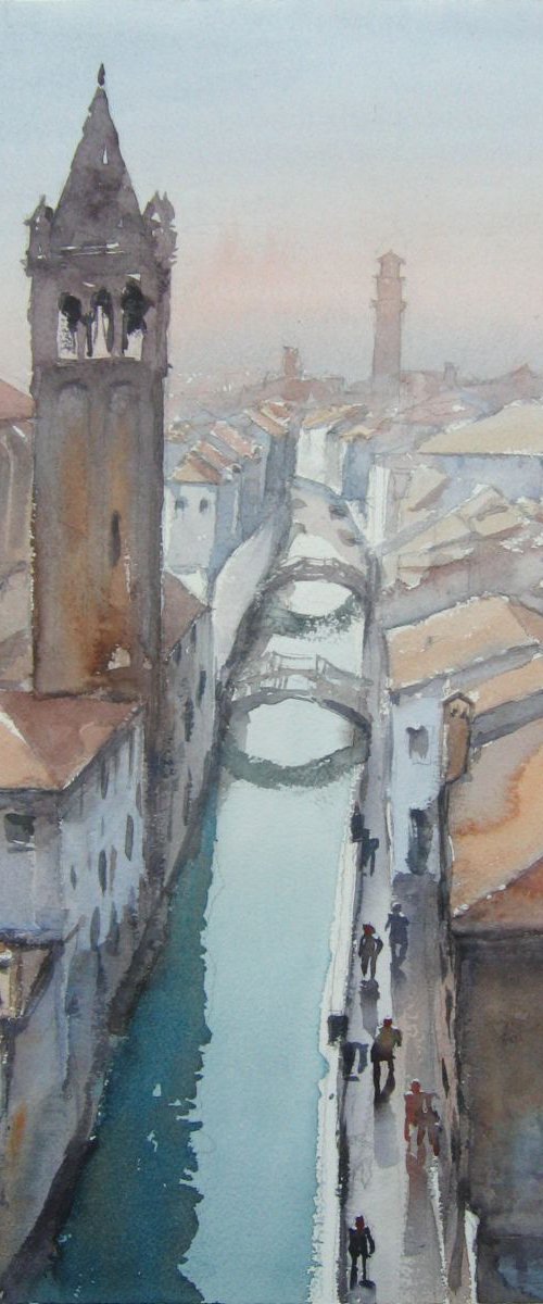 Venice roofs by Goran Žigolić Watercolors