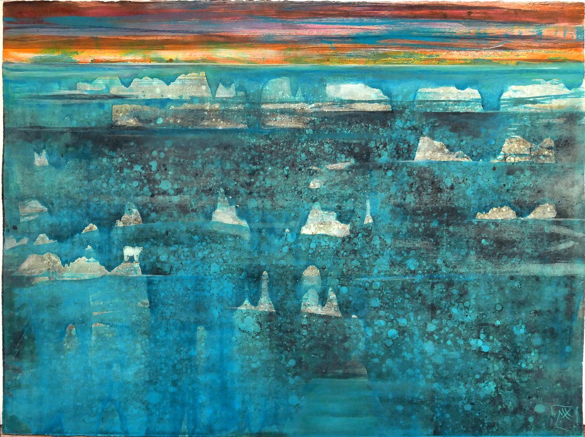 Impressionistic Landscape Limited Edition Print By Isabel Hutchison, 30 X 22, Polar World, Original Artwork