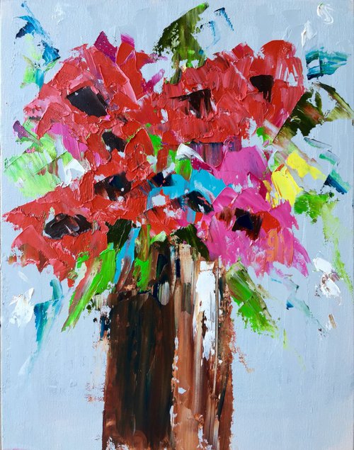 Vase of Poppies 14"x11" by Emma Bell