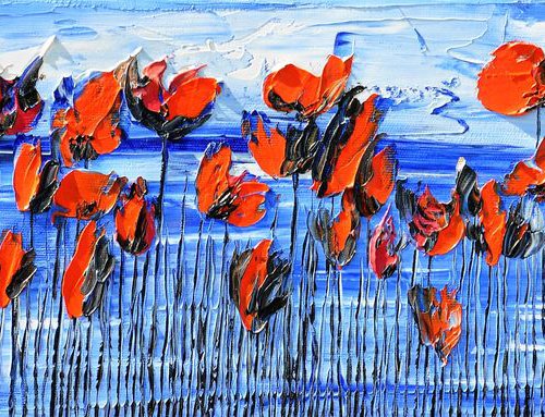 Poppies On Blue Sky 3 by Daniel Urbaník