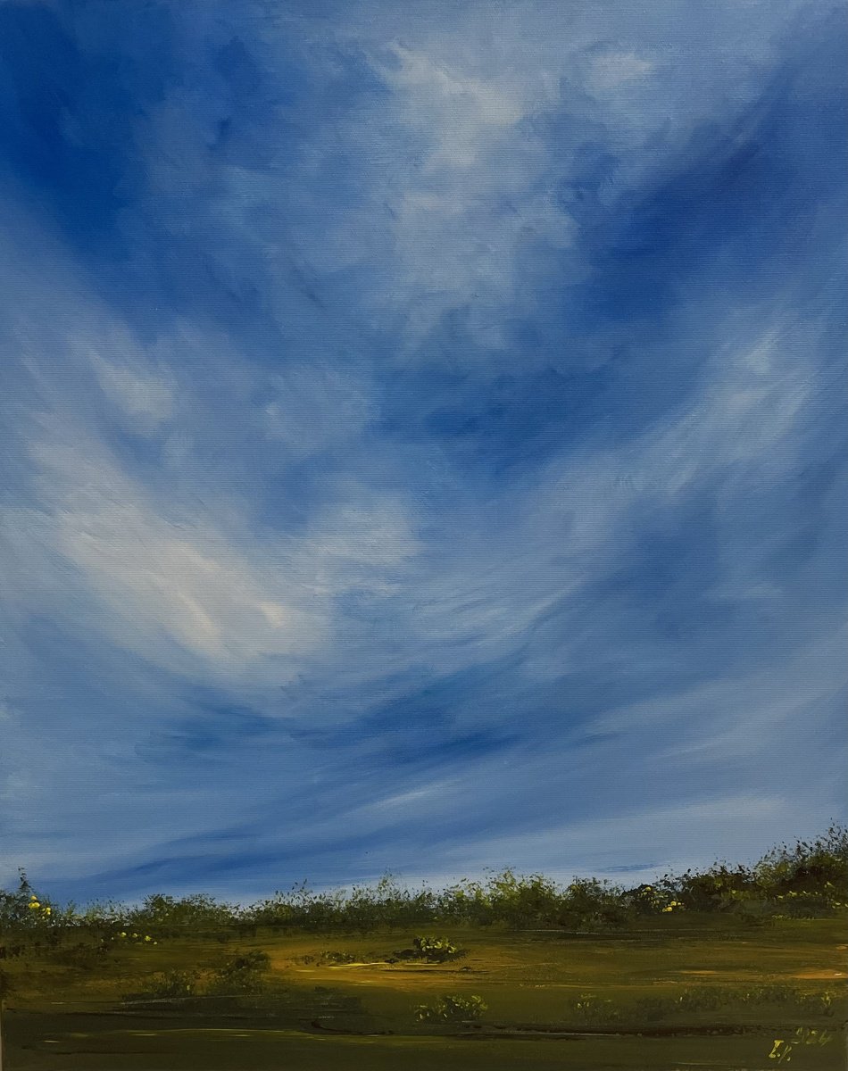 Impressionistic Landscape Acrylic Painting By Timea Valsami, 20 X 24", Secret Realm, Original Artwork