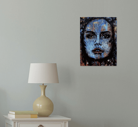 Sweet Perfume - Original Modern Portrait Art Painting on Deep Canvas Ready To Hang