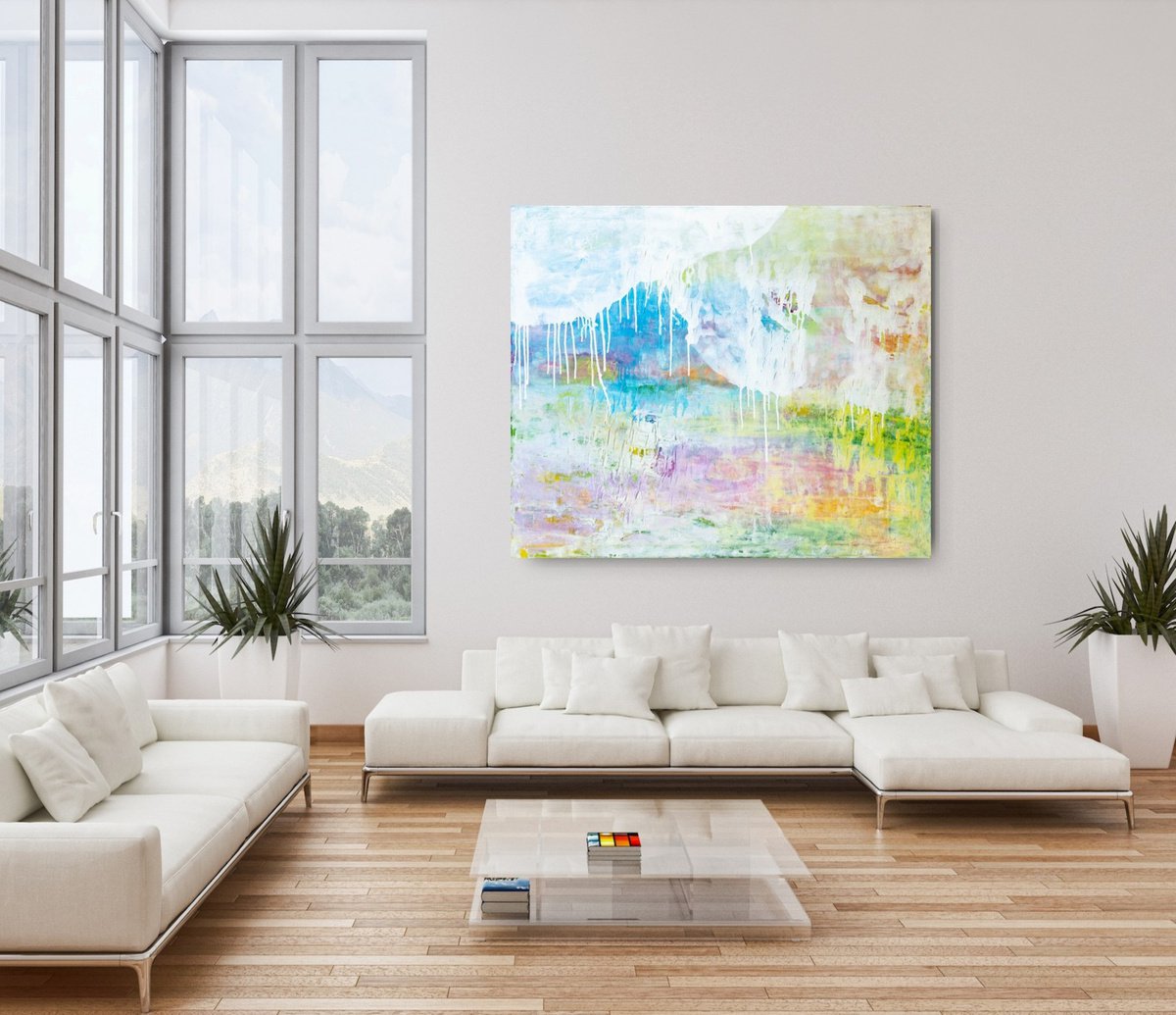 Impressionistic Abstract Painting By Elide Pizzini, 47 X 39, Air Of Innocence, Original Artwork