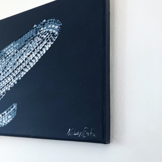 Humpback Whale - pointillism painting