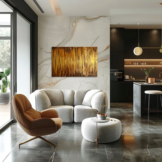Golden Fire 60x90x2 cm