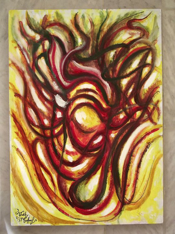 VIBRATIONS OF JOY - Abstract Oil painting (50x70cm)