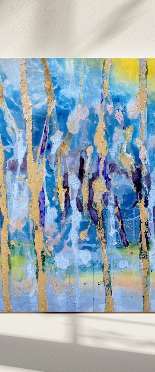The last leaves - large abstraction by Poovi Art