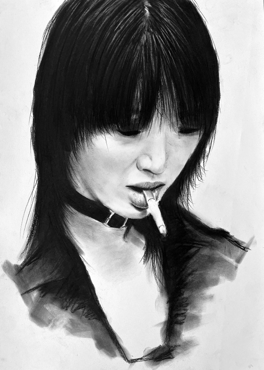 Photorealistic Charcoal Drawing , Smokin Hot By Denny Stoekenbroek, 12 X 17, Artwork For Sale On Artfinder