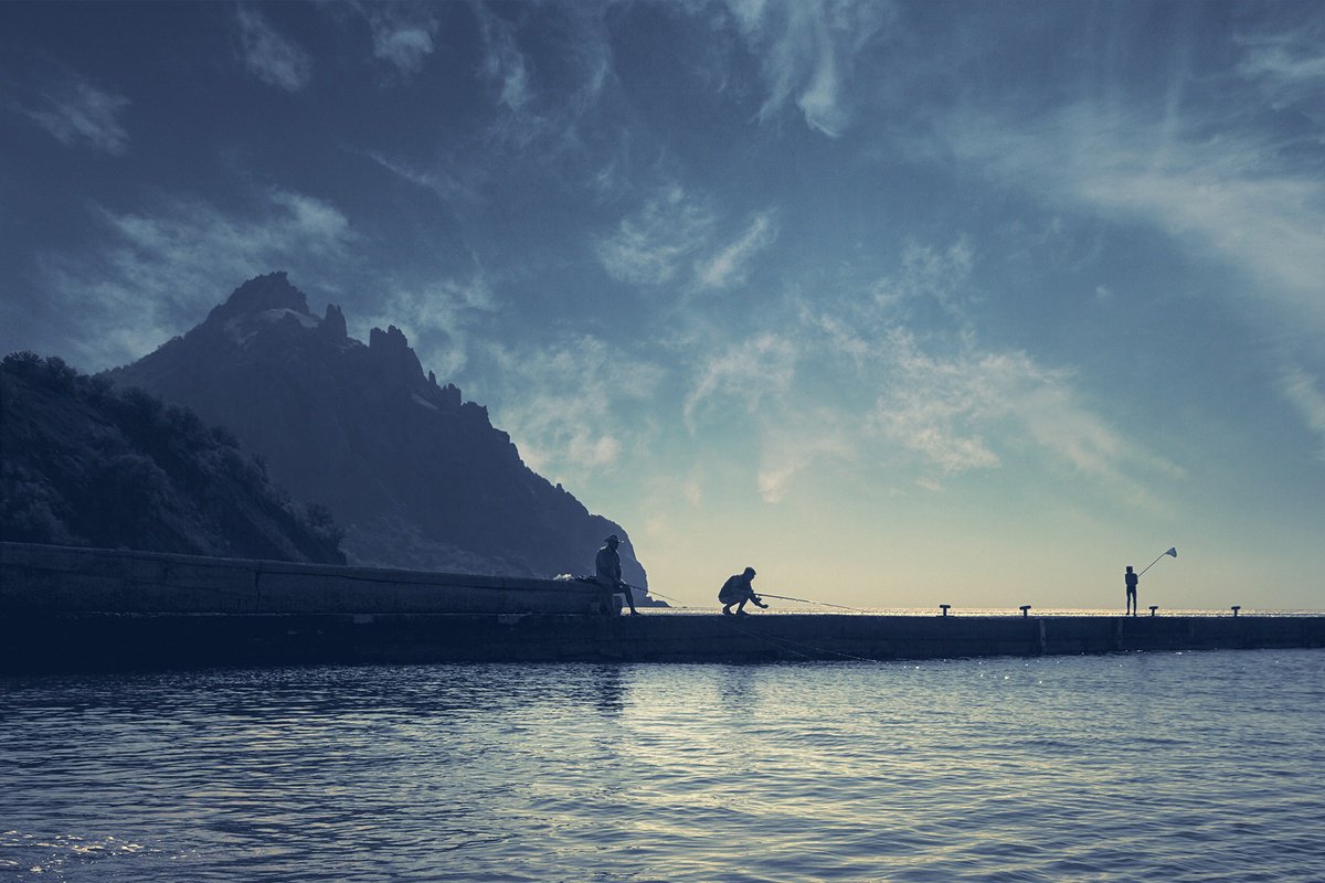 Photorealistic Landscape Photograph By Valerix, 30 X 20", Early Morning Fishing., Original Artwork