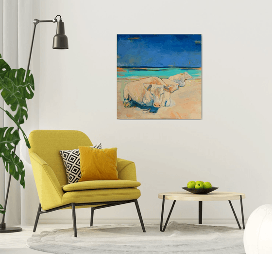 Cows on the beach