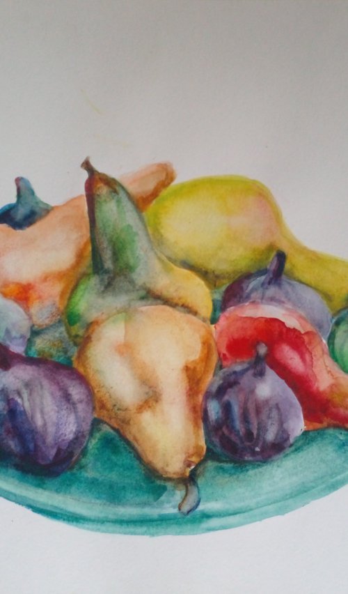 Pears and figs by Oxana Raduga