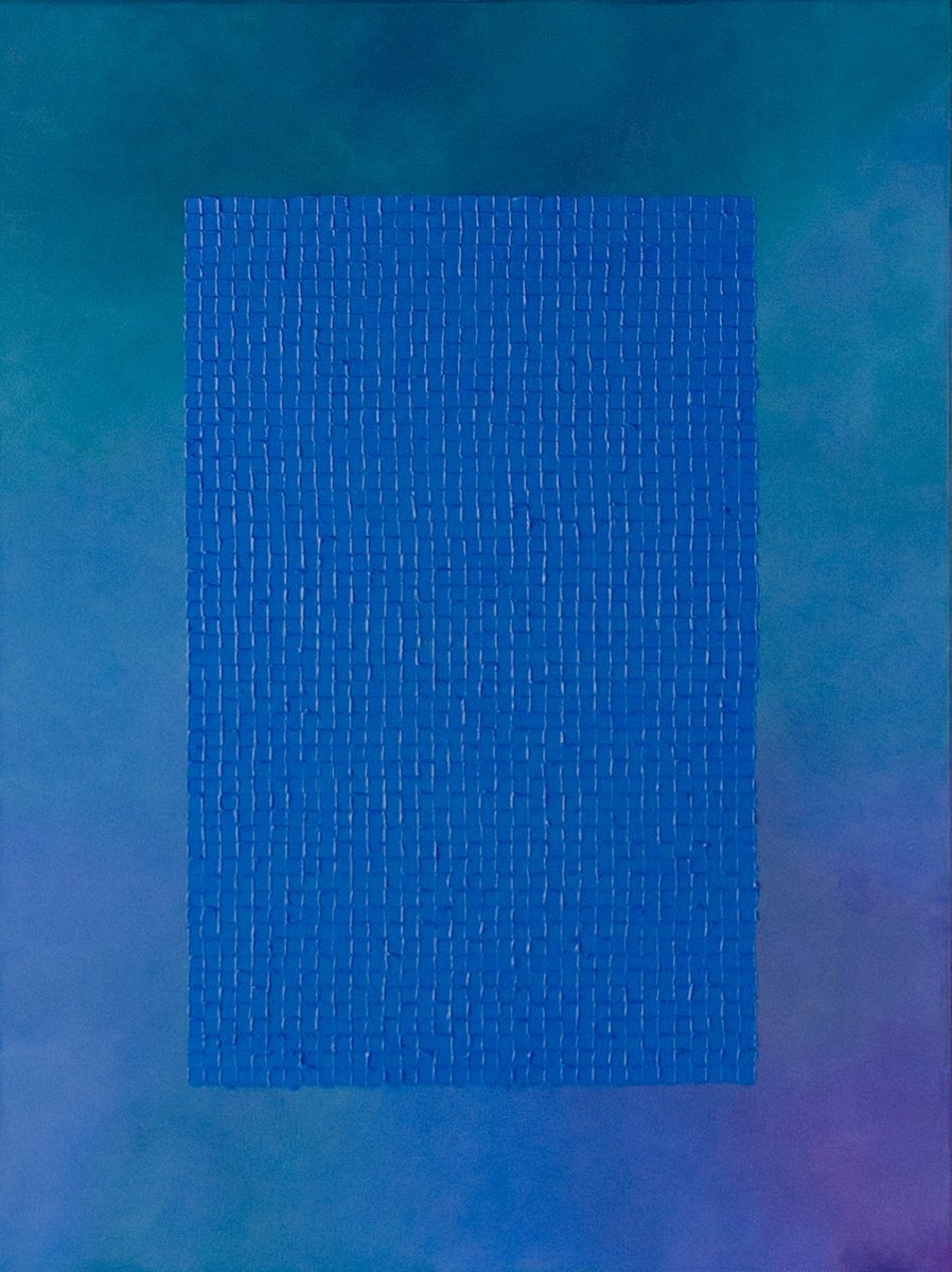 Geometric Abstract Oil Painting By Viva Hanu, 24 X 31", The Storm Around Us, Original Artwork