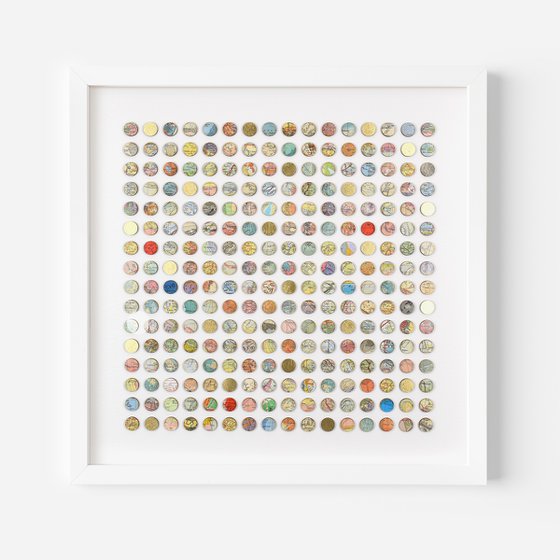 World Map Dots Collage