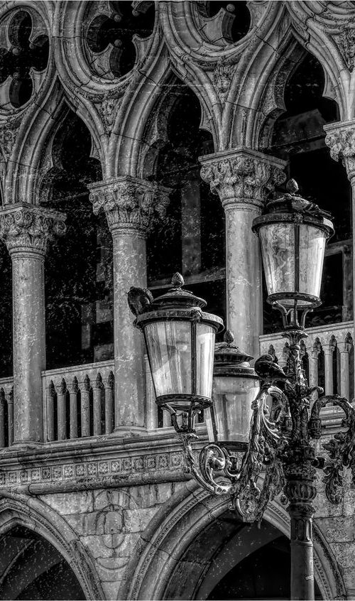 The Doge's Palace and Street lamp by Martin  Fry