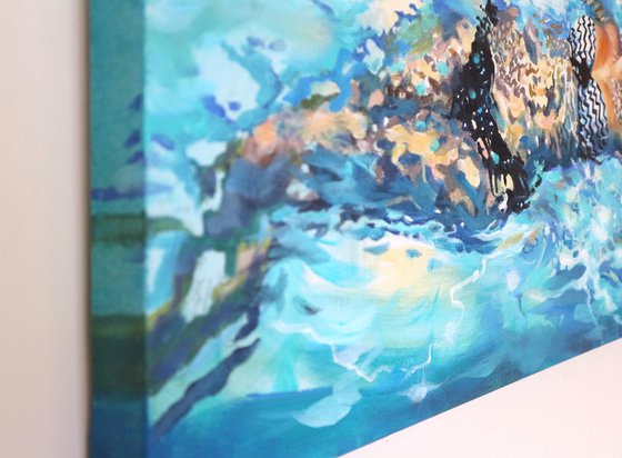Tranquillity. Swimmer paining