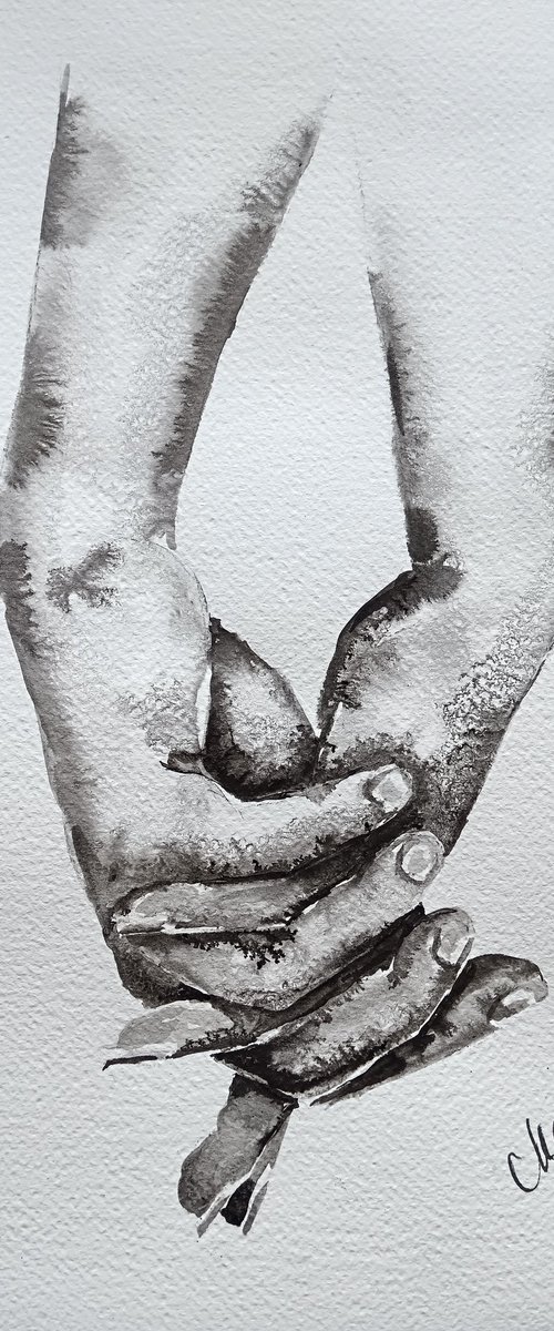 Lovers hands II by Mateja Marinko