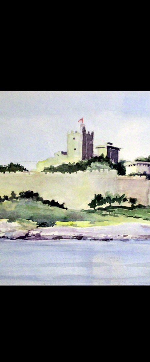 Bodrum Castle (Turkey), Watercolor on Paper, 30 x 20 cm by Jamaleddin Toomajnia
