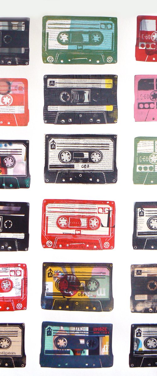 Cassettes #7 (cassette tapes, retro music, 70's, 80's rock culture) by Carolynne Coulson