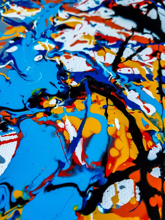 - Samick - (W)120x(H)96 cm. Style of JACKSON POLLOCK. Abstract Expressionism Painting