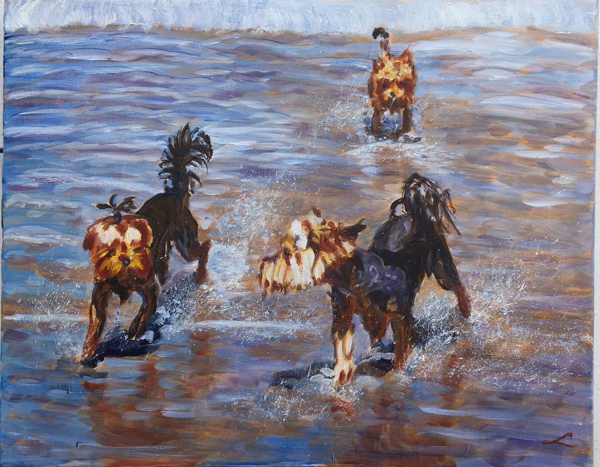 Wet doggies by Elena Sokolova