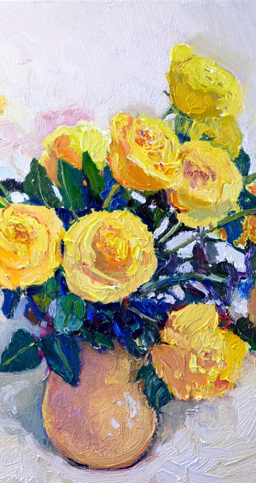 Yellow Roses in the Vase by Suren Nersisyan