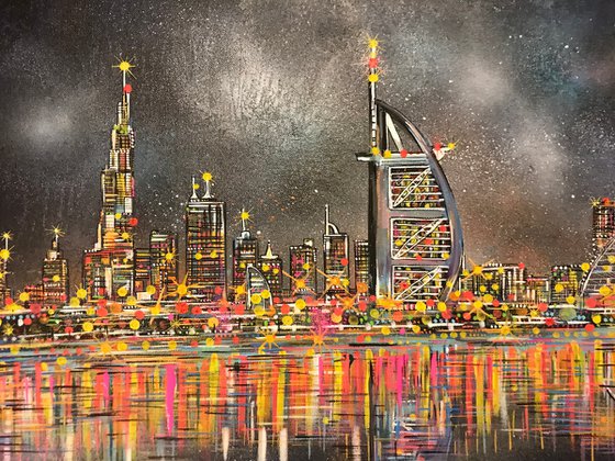 Dubai Skyline - Painting on canvas