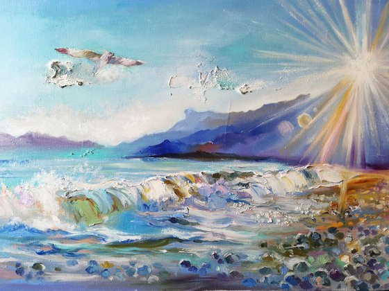 Original Sea Art, Shine Painting Canvas