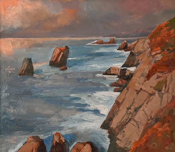 A Pacific morning oil seascape