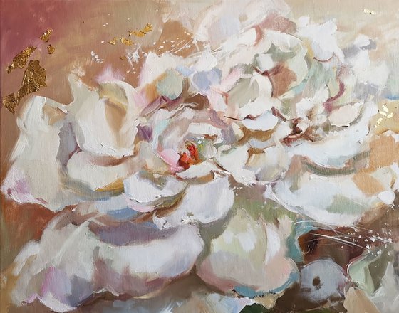 Perl petals - Peonies Original Art