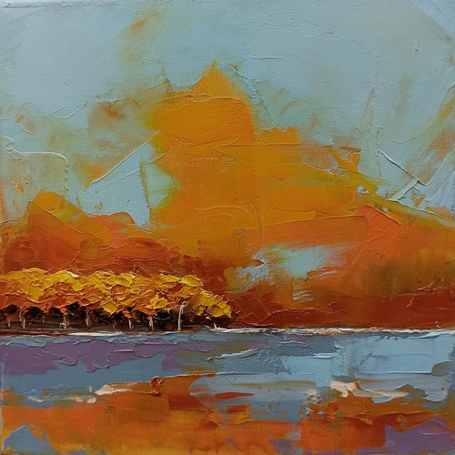 Small oil landscape abstraction by Marinko Šaric