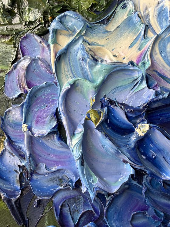 Midnight Hydrangea I — Blue Floral