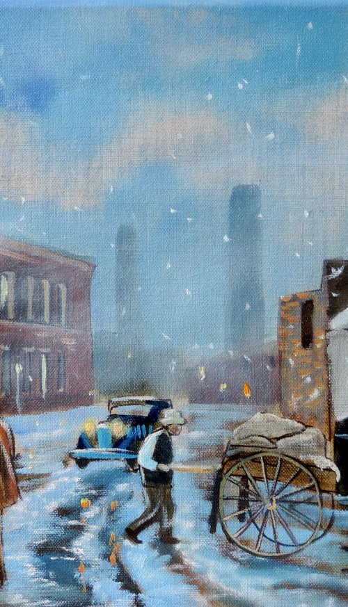 Winter scene The Barrow Man (Linen canvas) by Gordon Bruce
