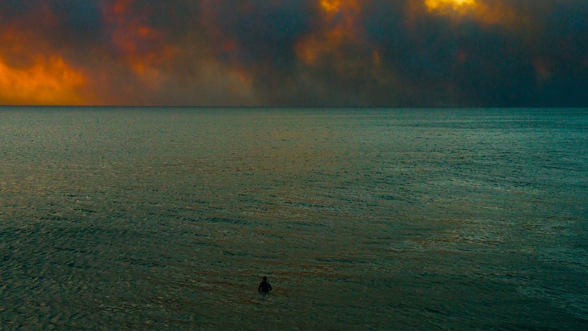 Photorealistic Landscape Photograph By Harv Greenberg, 43 X 24, Firestorm Iii, Original Artwork