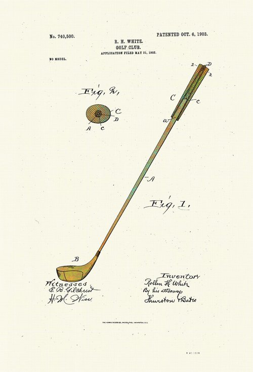 Golf Club Patent 1903 by Marlene Watson