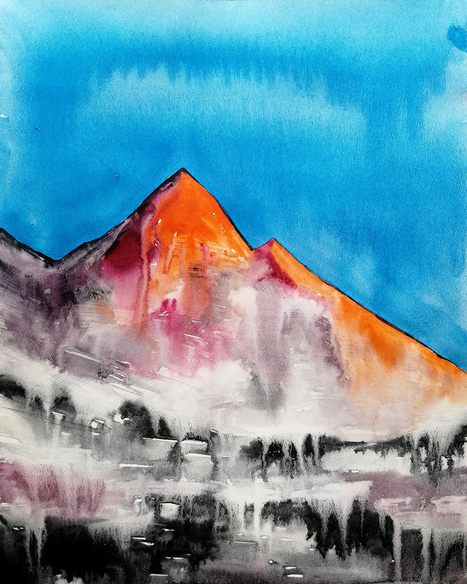Moutain range painting by Marina Zhukova