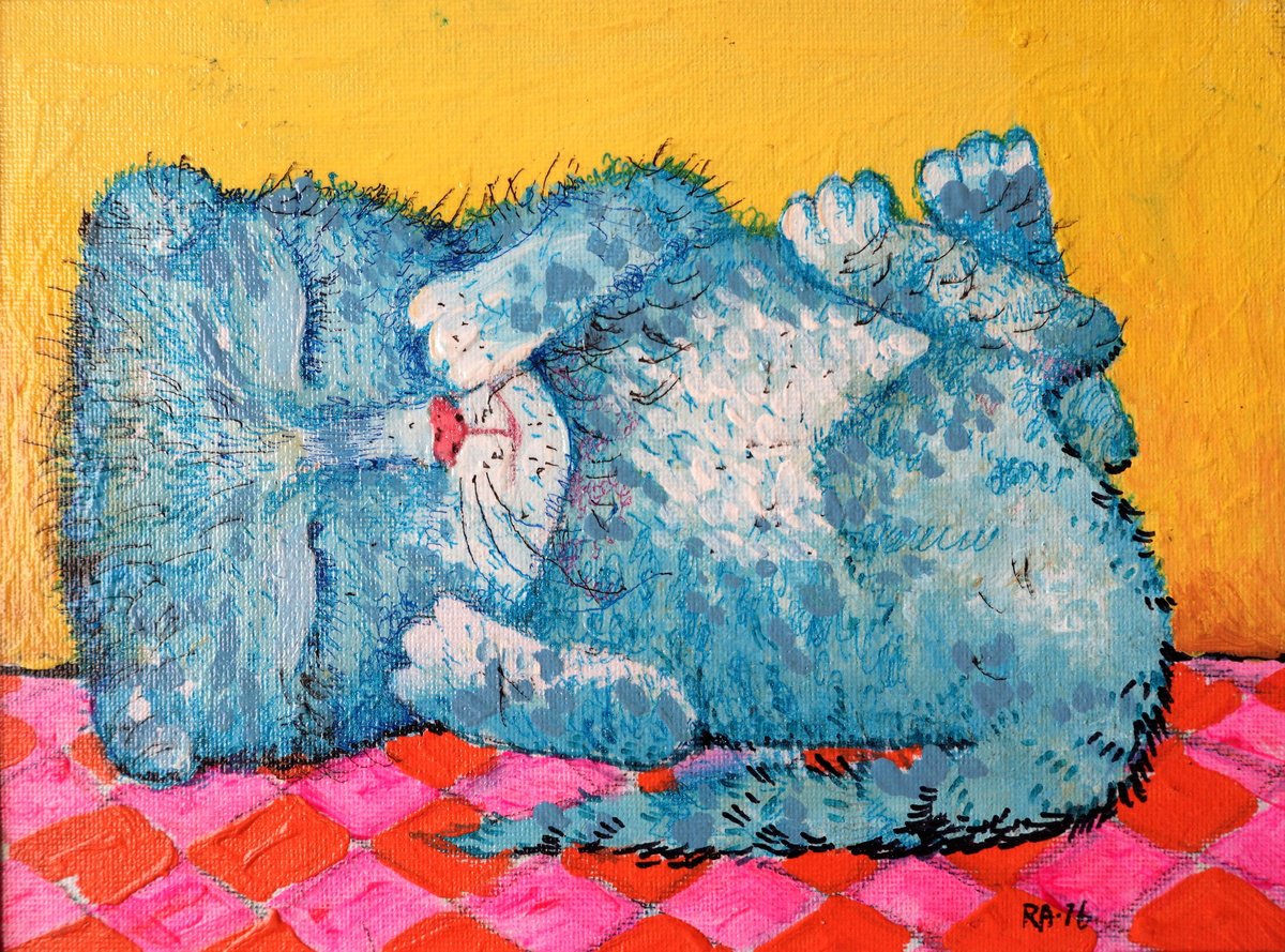 Impressionistic Animal Acrylic Painting By Rakhmet Redzhepov, 9 X 7", Victor, Original Artwork