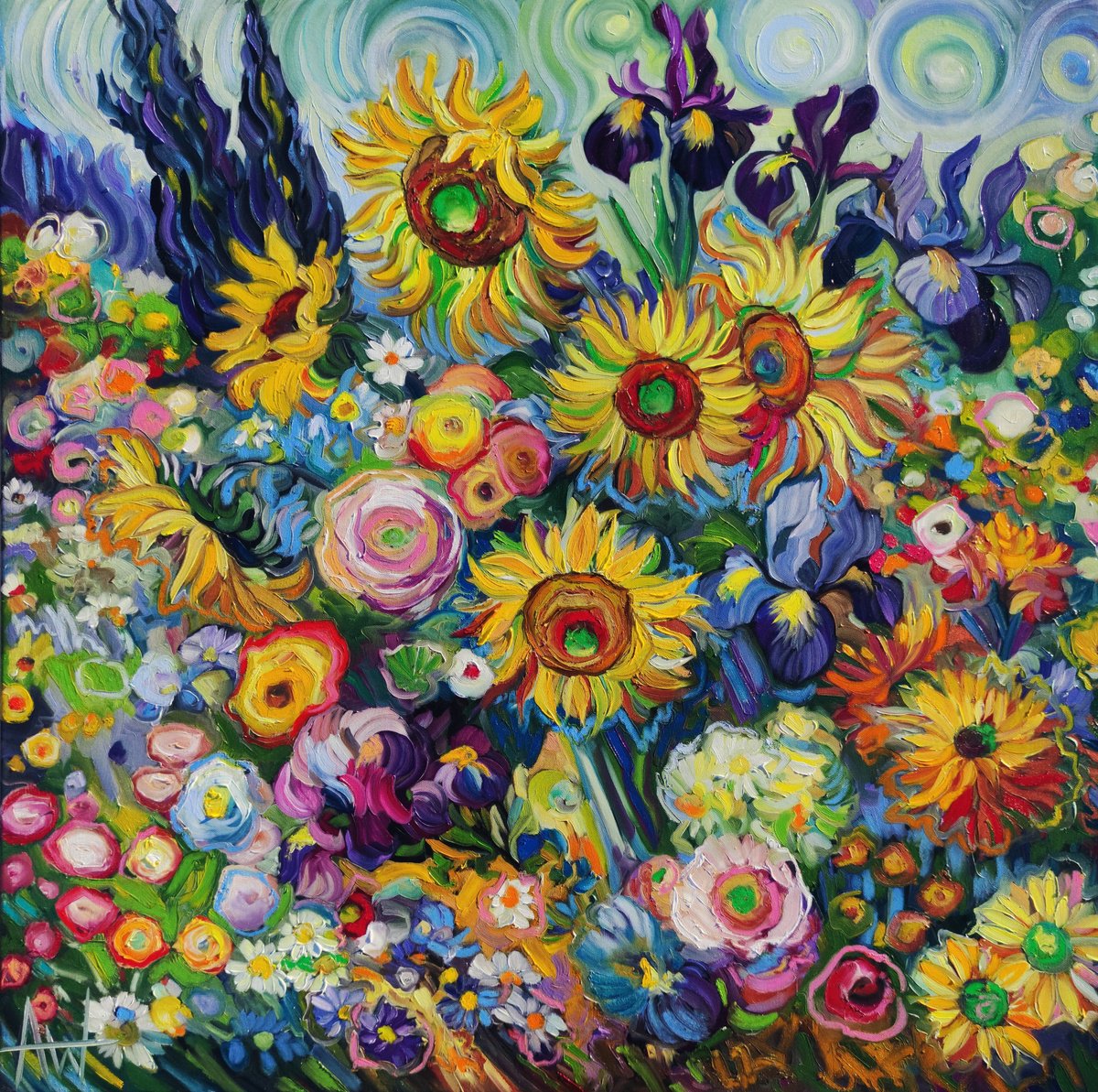 Van Gogh Garden Blooms by Angie Wright