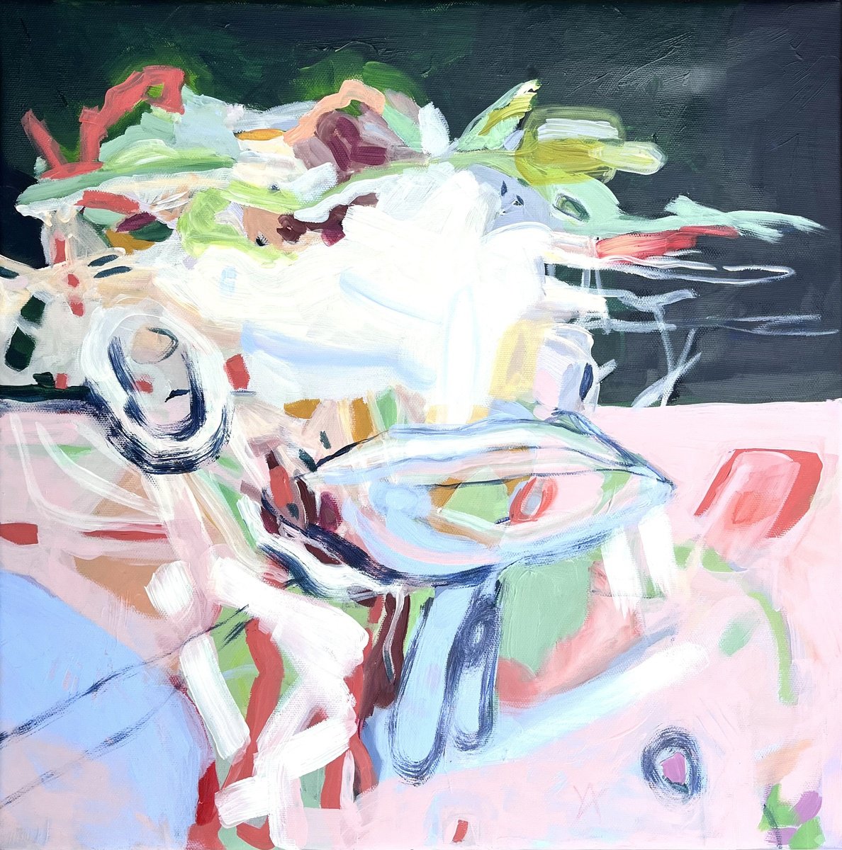 Abstract Still Life Acrylic Painting By Yulia Ani, 16 X 16", The Moment When... #17, Original Artwork