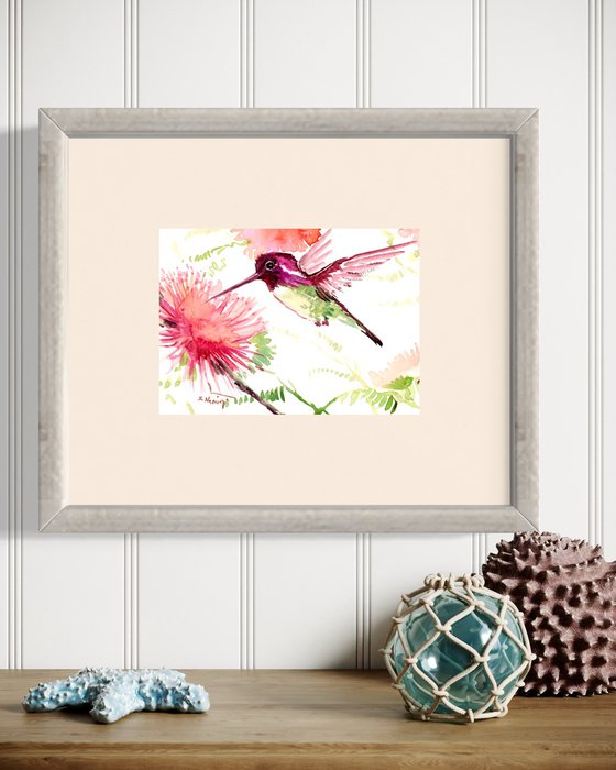 Hummingbird and Flowers