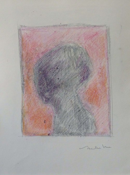 Pencil Portrait in colour 3, 24x32 cm by Frederic Belaubre